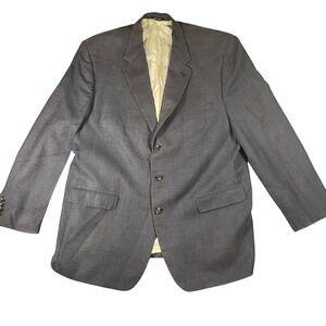 Ralph Lauren Blazer Jacket Men's Size‎ 48L Gray Wool Silk Sport Coat Business